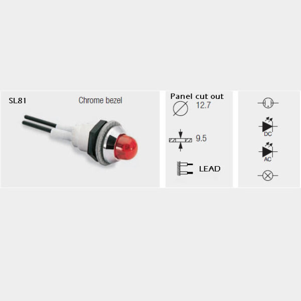 Chrome bezel indicator lights